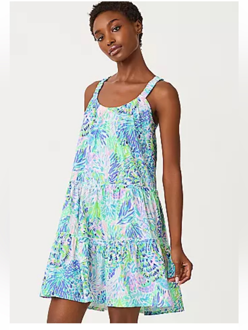 🐢🩵🫶🏻EUC Lilly Pulitzer Loro swing dress in shell of a party